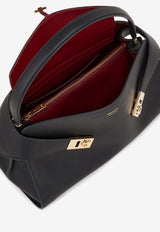 Ferragamo Medium Hug Soft Bi-Color Shoulder Bag Black 219816 HUG SH S 781694 NERO