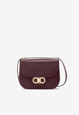 Ferragamo Double Gancini North-South Crossbody Bag Plum 219867 DOUBLE G FL 789542 PLUM
