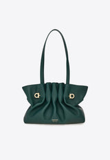 Ferragamo Small Leather Soft Shoulder Bag Moss 219959 SOFT SH S 785053 MOSS