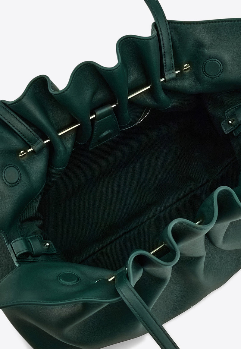 Ferragamo Medium Leather Soft Shoulder Bag Moss 219960 SOFT SH M 785050 MOSS