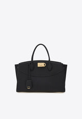 Ferragamo Large Studio Leather Top Handle Bag Black 21A110 ST SOFT L NW 785995 NERO