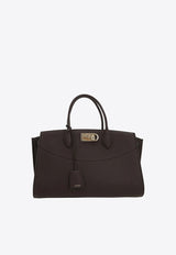 Ferragamo Large Studio Leather Top Handle Bag Brown 21A110 ST SOFT L NW 785996 TESTA DI M