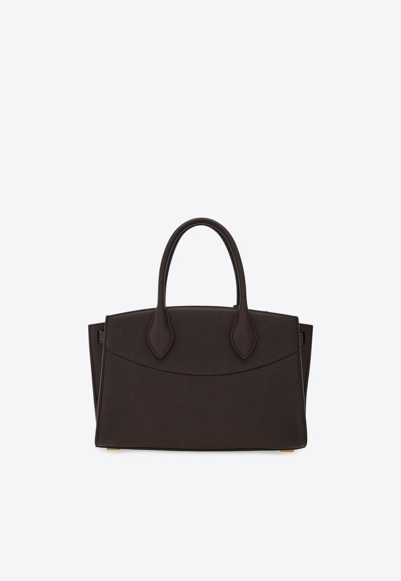 Ferragamo Medium Studio North-West Leather Top Handle Bag Brown 21A112 ST SOFT S NW 786167 TESTA DI M