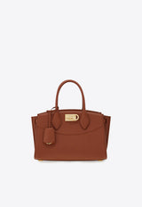 Ferragamo Medium Studio North-West Leather Top Handle Bag Cognac 21A112 ST SOFT S NW 786168 NEW COGNAC