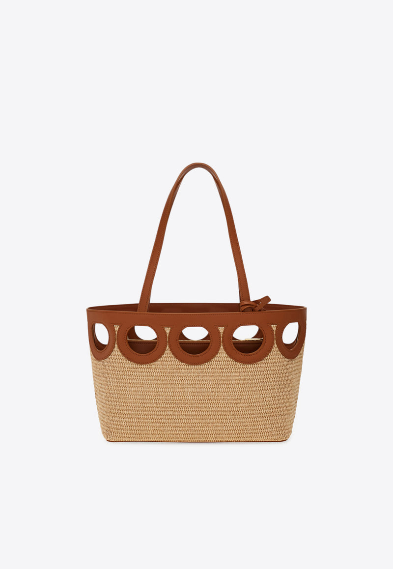Ferragamo Medium Gancini Outline Woven-Raffia Tote Bag Beige 21A206 TT GANCIO S 783832 IVORY