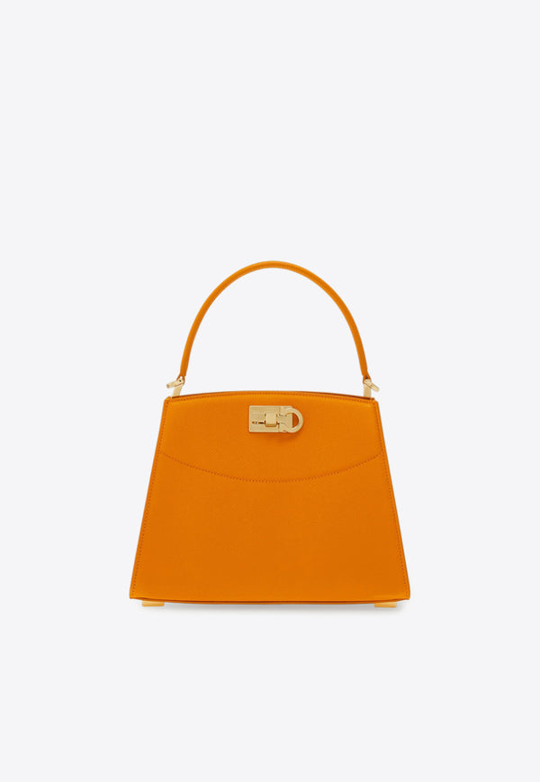 Ferragamo XS Studio Box North/West Top Handle Bag Orange 21A210 ST BOX S NW 786124 TUMERIC