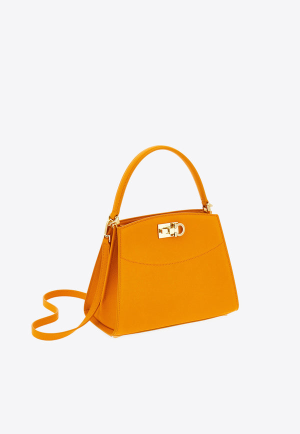 Ferragamo XS Studio Box North/West Top Handle Bag Orange 21A210 ST BOX S NW 786124 TUMERIC