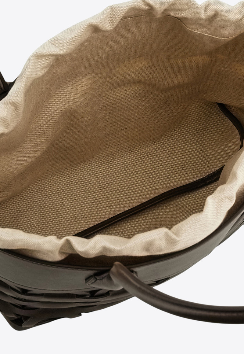 Ferragamo Small Gancini Cut-Outs Tote Bag Brown 21A229 TT GANCI EW 784696 BROWNPATTDARK