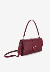 Ferragamo Small Mia Calf Leather Shoulder Bag Plum 21A471 TH M 791194 PLUM