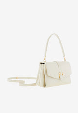 Ferragamo Small Mia Calf Leather Shoulder Bag White 21A471 TH M 791195 MASCARPONE