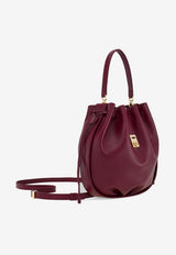 Ferragamo Hug Calf Leather Bucket Bag Plum 21A549 HUG DS 790560 PLUM