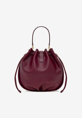 Ferragamo Hug Calf Leather Bucket Bag Plum 21A549 HUG DS 790560 PLUM