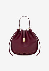 Ferragamo Hug Calf Leather Bucket Bag Plum 21A549 HUG DS 790560 PLUM