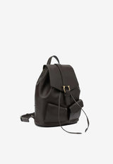 Ferragamo Gancini Calf Leather Backpack Dark Brown 21A557 BACKPACK 791118 T MORO
