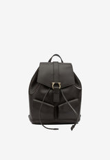 Ferragamo Gancini Calf Leather Backpack Dark Brown 21A557 BACKPACK 791118 T MORO