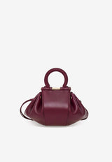 Ferragamo Gancini Drawstring Top Handle Bag Plum 21A594 GANCIO DS 790698 PLUM