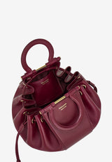 Ferragamo Gancini Drawstring Top Handle Bag Plum 21A594 GANCIO DS 790698 PLUM