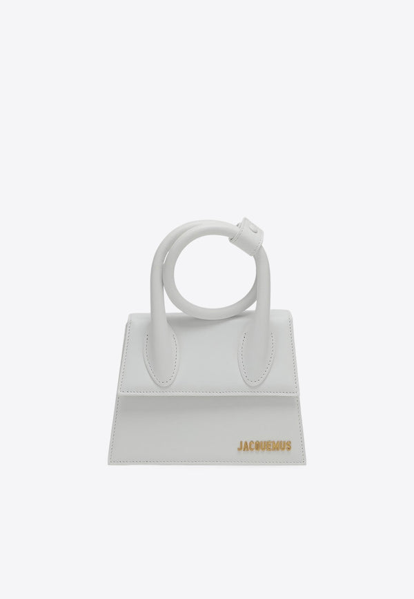 Jacquemus Le Chiquito Noeud Leather Top Handle Bag White 21H213BA0053000/P_JACQM-100