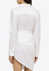 Jacquemus Bahia Asymmetric Mini Shirt Dress 21H213SH0021020/O_JACQM-100