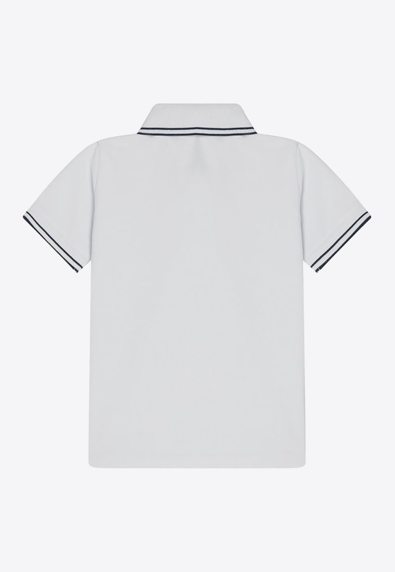 Stone Island Junior Boys Logo Patch Polo T-shirt White 2200001-BS0018/Q_STONE-V1001