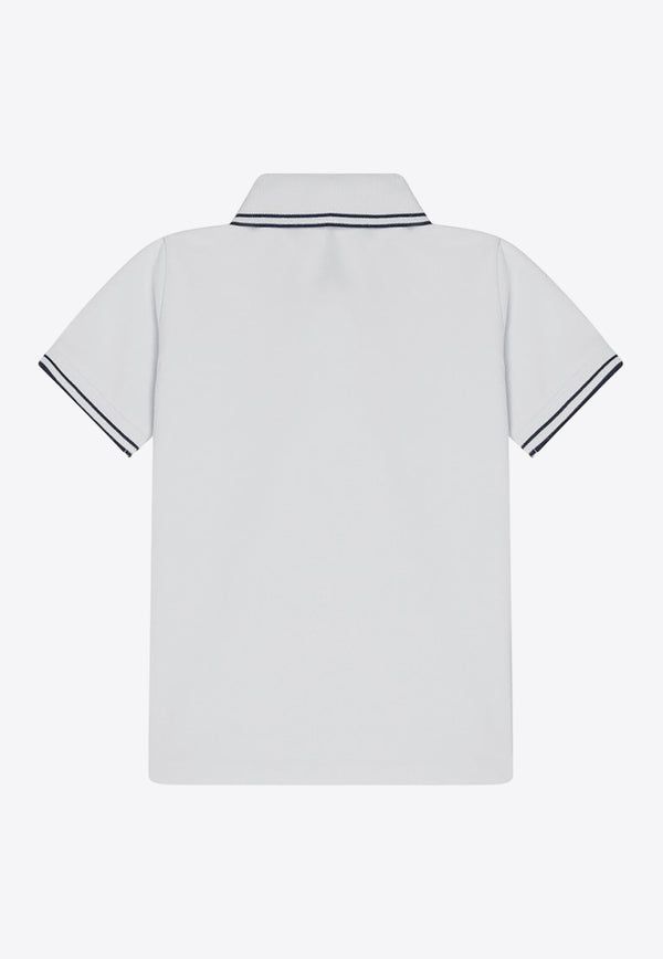 Stone Island Junior Boys Logo Patch Polo T-shirt White 2200001S0018/Q_STONE-V1001