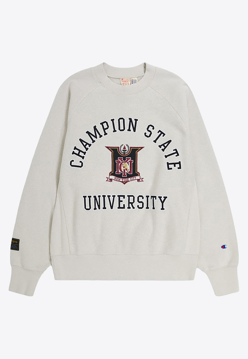 Champion Reverse Weave Varsity Crewneck Sweatshirt Gray 220002CO/O_CHAMP-SVLES057