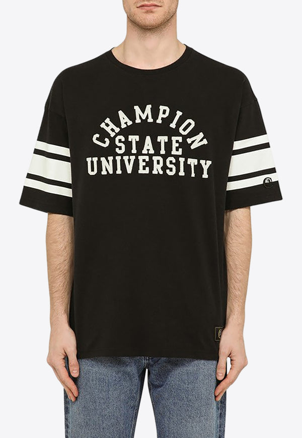 Champion Logo Embroidered Crewneck T-shirt Black 220011CO/O_CHAMP-NBKKK001