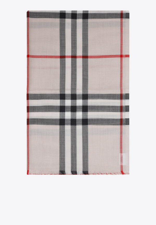 Wool and Silk Check Scarf