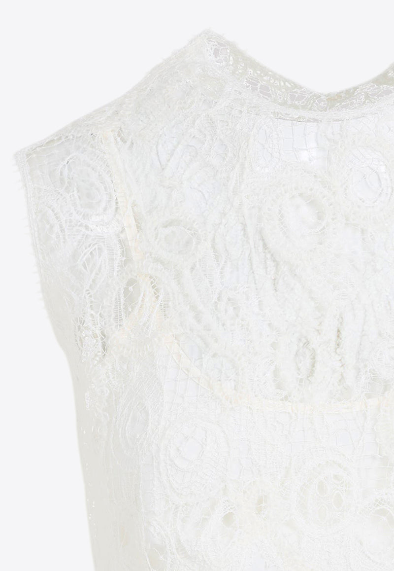Sleeveless Silk Lace Top