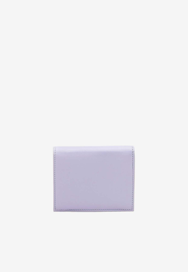 Salvatore Ferragamo Logo Stamp Compact Wallet in Calf Leather Lavender 220699 154 775328 NEW LAVANDER