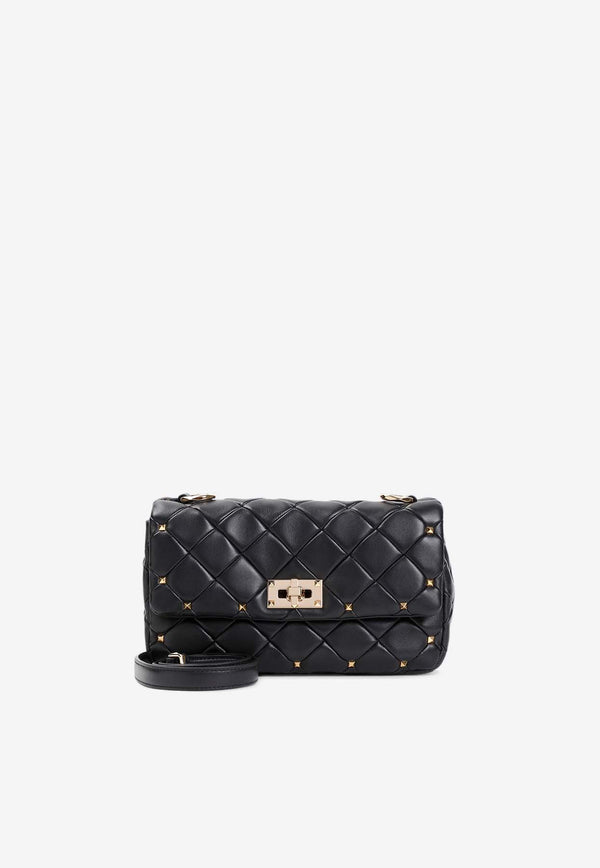 Rockstud Spike Quilted Leather Crossbody Bag