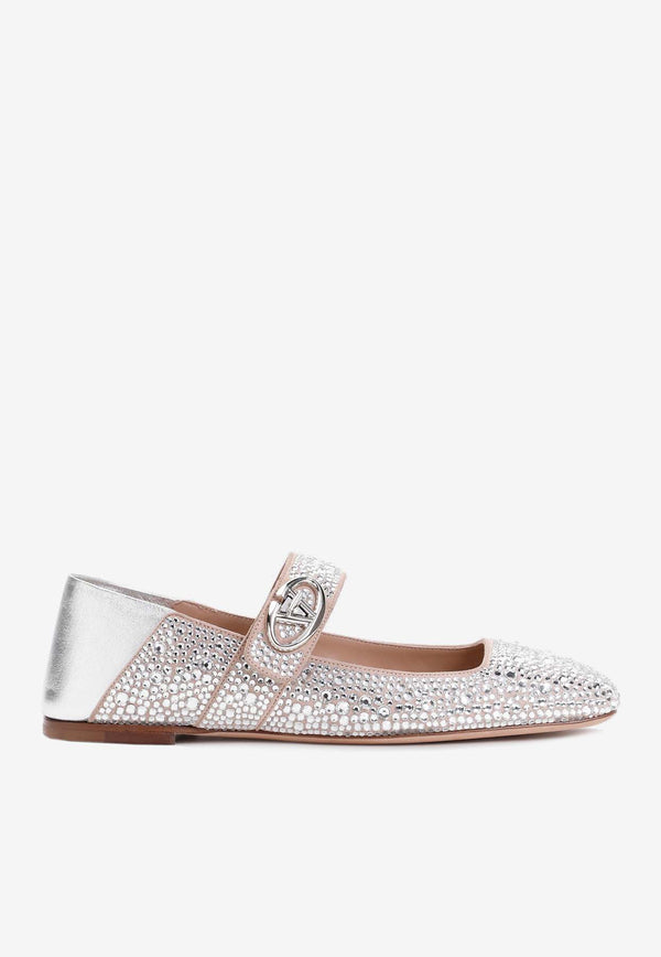 Vlogo Locker Mary Jane Crystal-Embellished Ballerinas