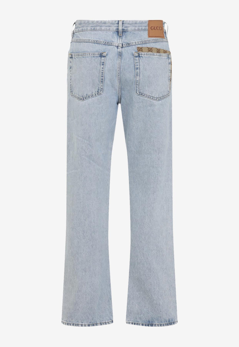 Straight-Leg Jeans with Logo Pocket Insert