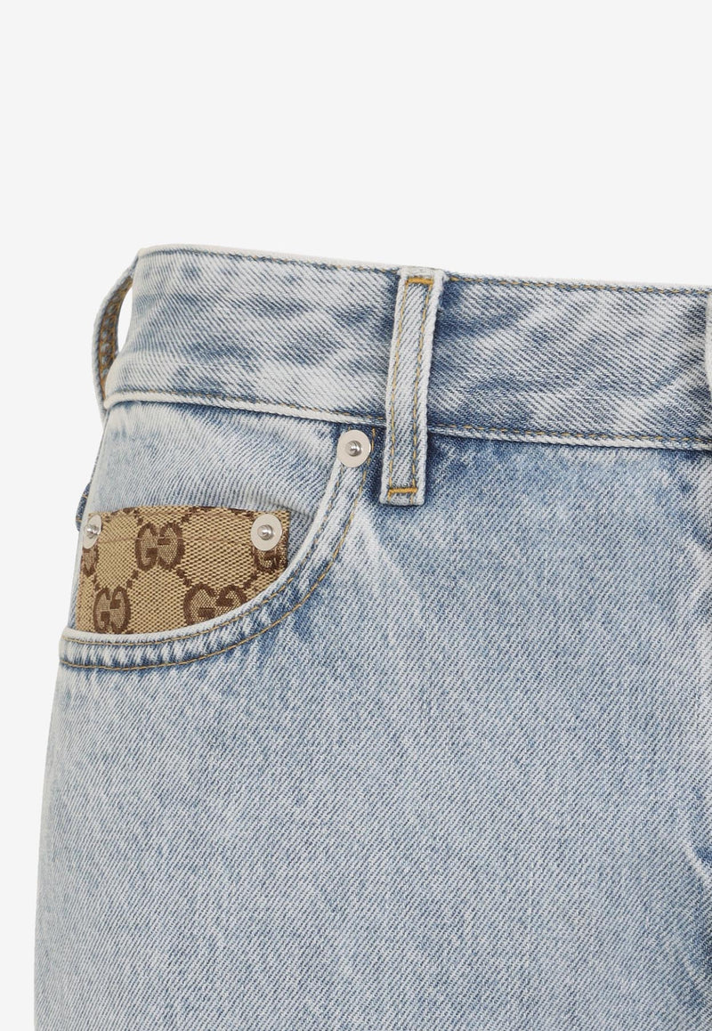 Straight-Leg Jeans with Logo Pocket Insert