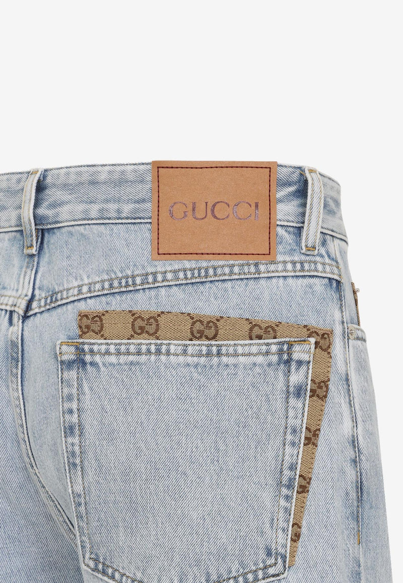 Straight-Leg Jeans with Logo Pocket Insert