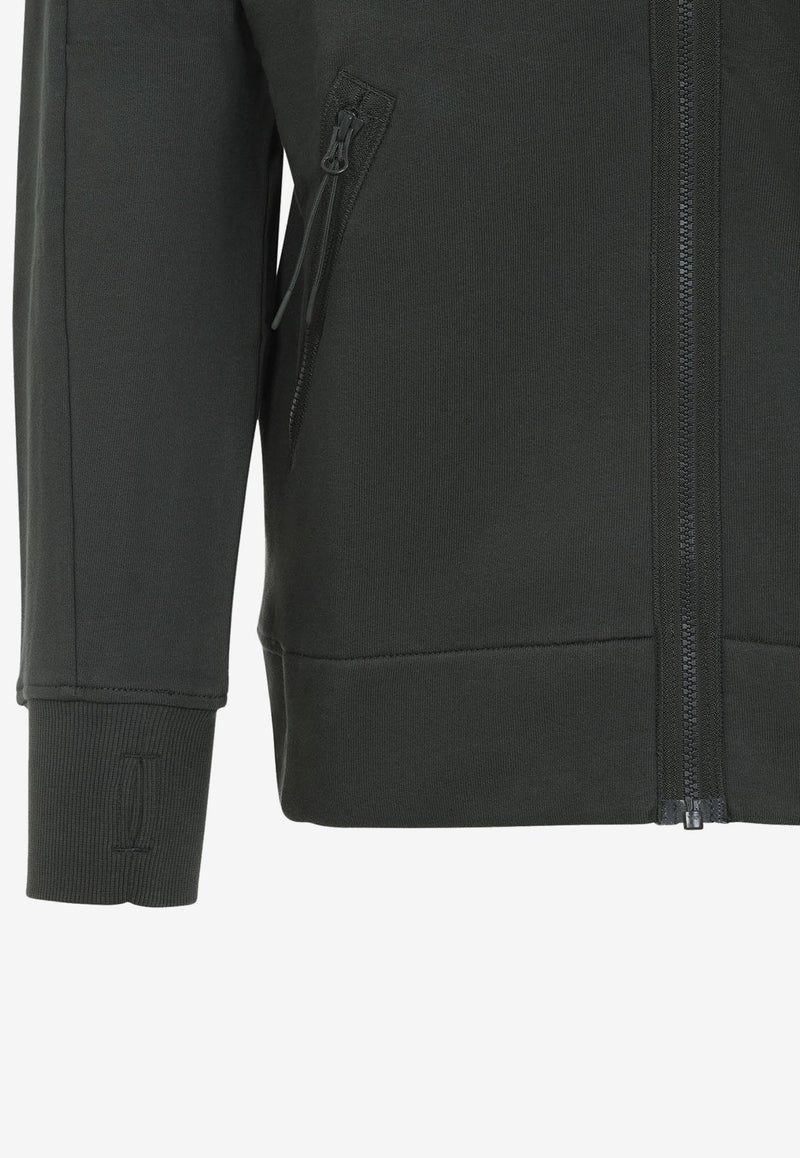 Open Zip-Up Hooded Sweatshirt