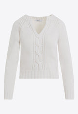 Cancan V-neck Cable Sweater