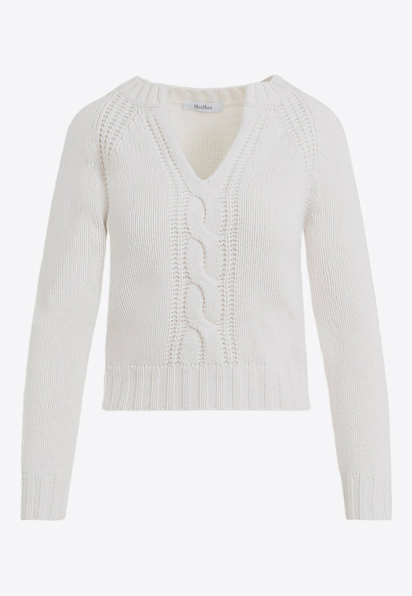 Cancan V-neck Cable Sweater