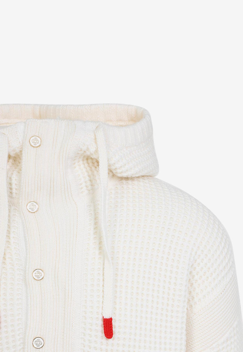 Waffle Knitted Hooded Sweatshirt