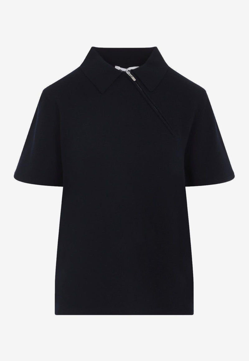 Polo T-shirt with Asymmetric Zip