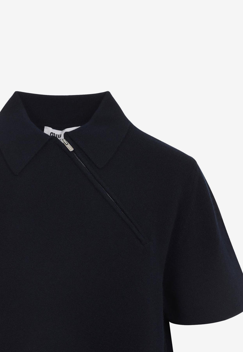 Polo T-shirt with Asymmetric Zip