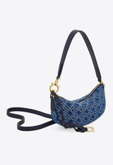 Ferragamo Mini Monogram Jacquard Denim Hobo Bag Blue 220872 CROSSBODY 783809 MIDNIGHT