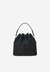 Ferragamo Multi-Pocket Leather Bucket Bag Black 220915 DRAWSTRING 785878 NERO