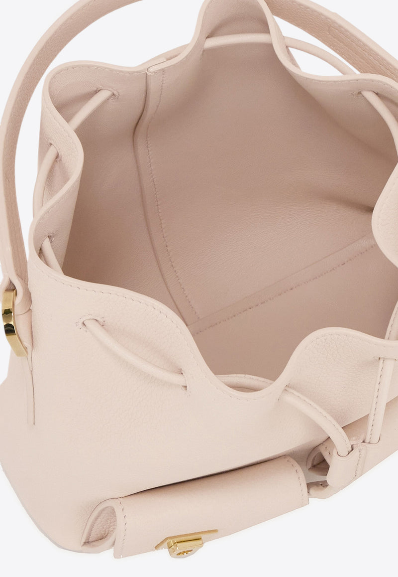 Ferragamo Multi-Pocket Leather Bucket Bag Pink 220915 DRAWSTRING 785881 BALLET