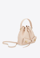 Ferragamo Multi-Pocket Leather Bucket Bag Pink 220915 DRAWSTRING 785881 BALLET