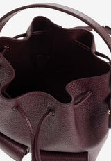 Ferragamo Grained Leather Bucket Bag Plum 220915 DRAWSTRING 789913 PLUM