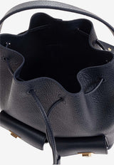 Ferragamo Grained Leather Bucket Bag Navy 220915 DRAWSTRING 789914 NEW NAVY DKB