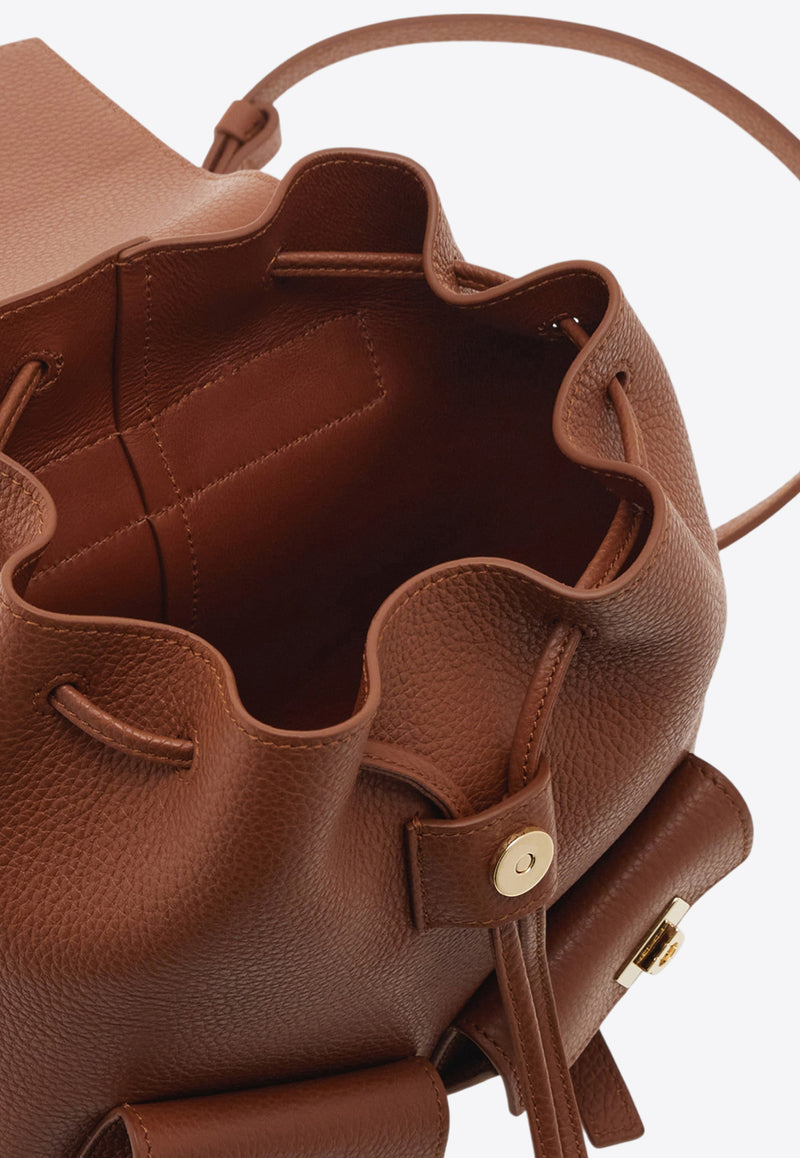 Ferragamo Mini Multi-Pocket Leather Backpack Cognac 220941 BACKPACK 785887 NEW COGNAC