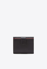 Ferragamo Gancini Grained Leather Compact Wallet Black 220961 PORTAFOGLIO 785777 NERO