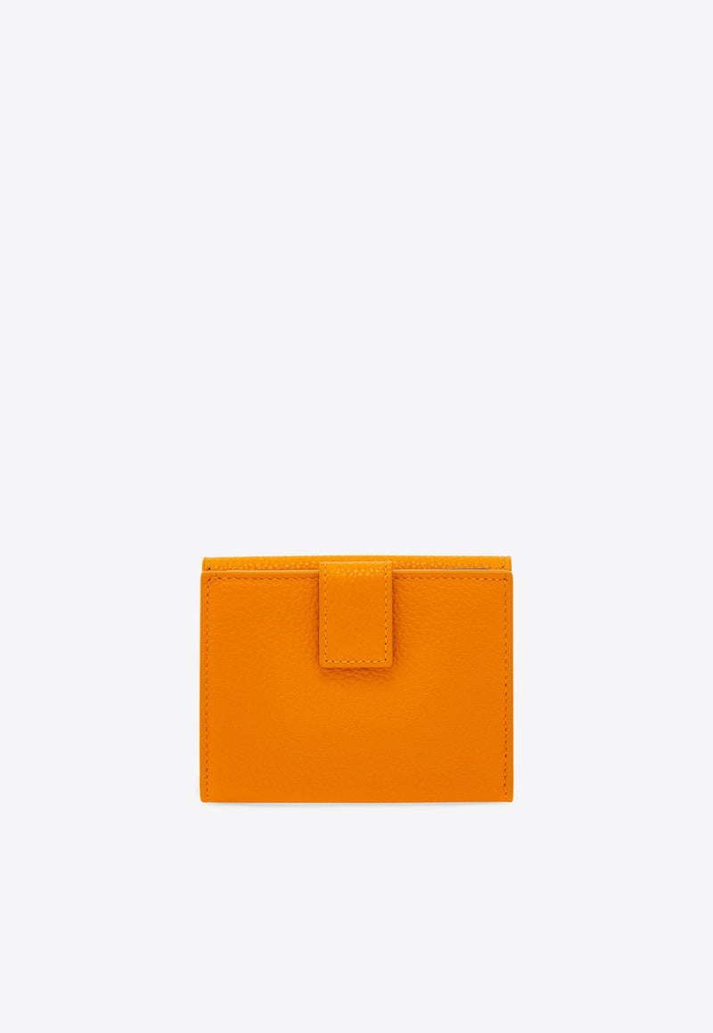 Ferragamo Gancini Grained Leather Compact Wallet Orange 220961 PORTAFOGLIO 785778 TUMERIC